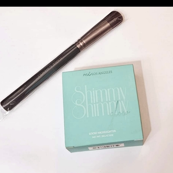 MiLos Angeles Shimmy Glow Highlighter and Hank brush NEW - Picture 1 of 5
